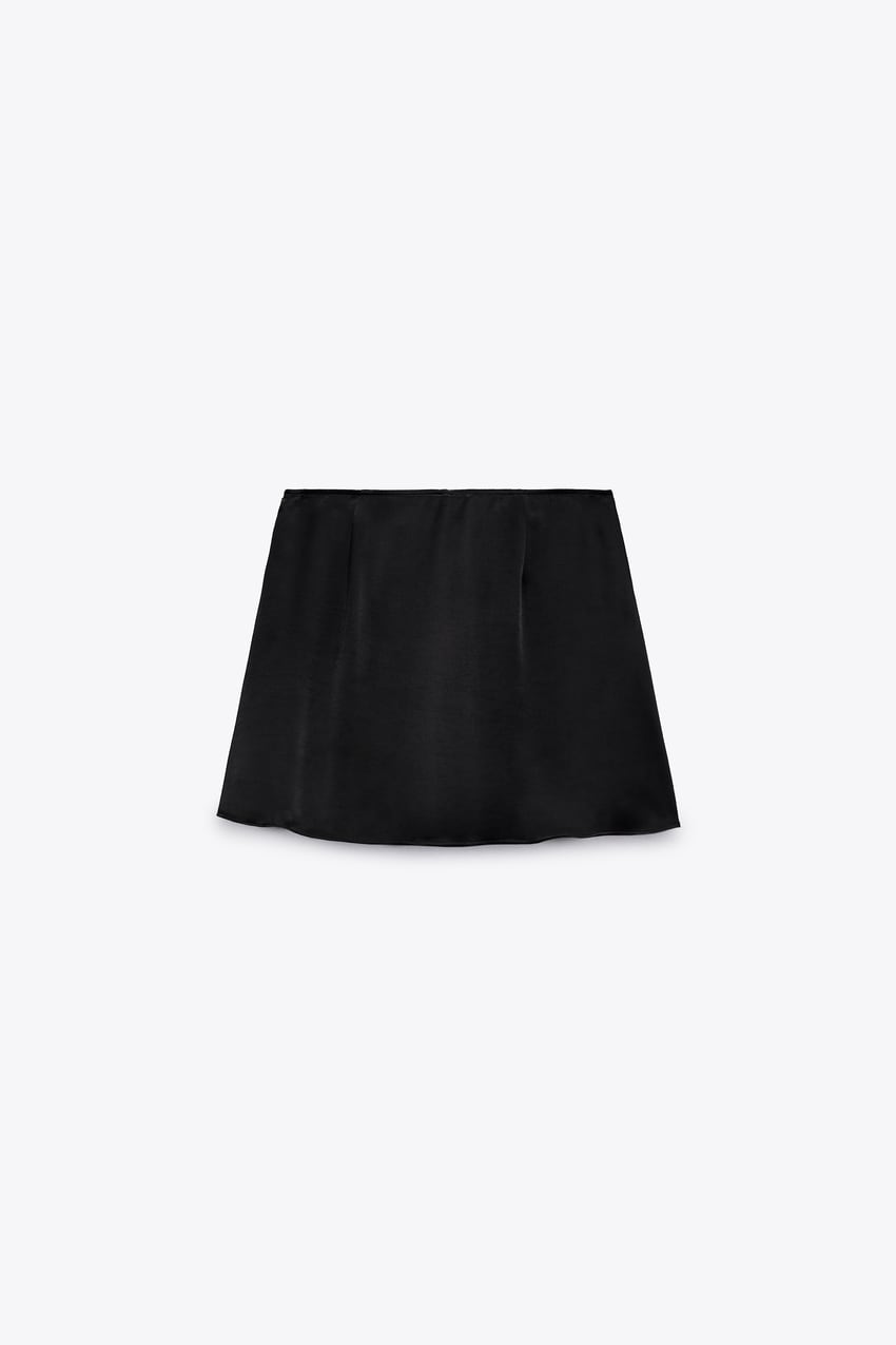 BUTTONED SATIN EFFECT SKORT
